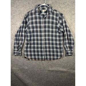 Carbon 2 Cobalt XXL Flannel Shirt Mens Blue Plaid Long Sleeve Button Down Casual